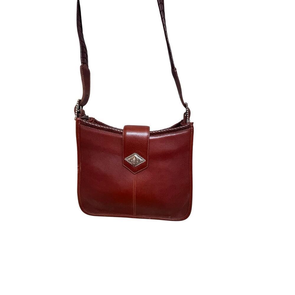 Brighton Brown Leather Shoulder Bag Silver Heart Charm